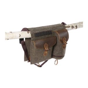 Ansitztasche aus Wollfilz mit Leder